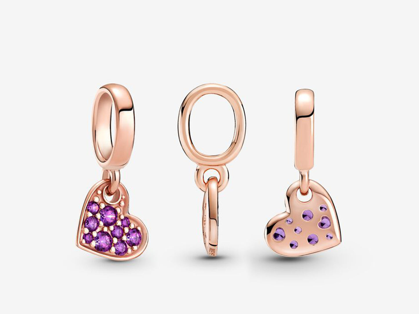 Royal Purple Inclined Heart Charm
