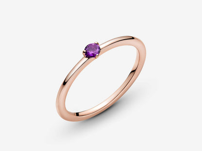 Purple Solitaire Ring
