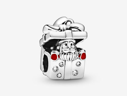 Santa in a Gift Box Charm