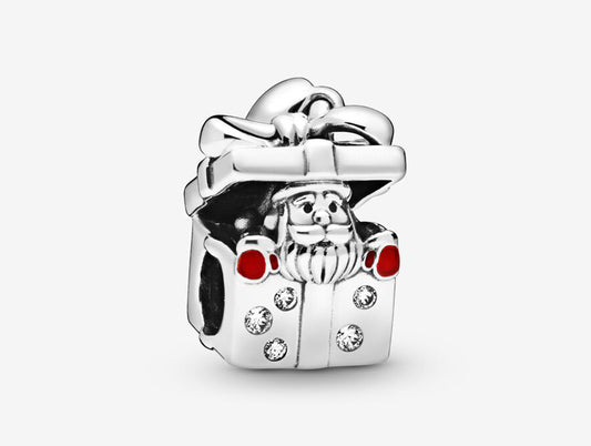 Santa in a Gift Box Charm