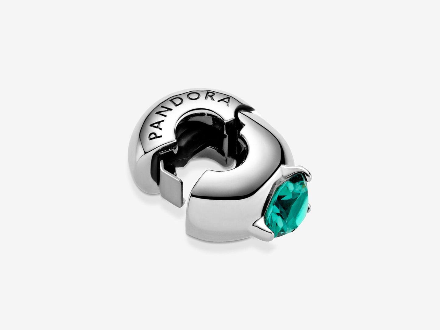 Green Glass Clip Charm
