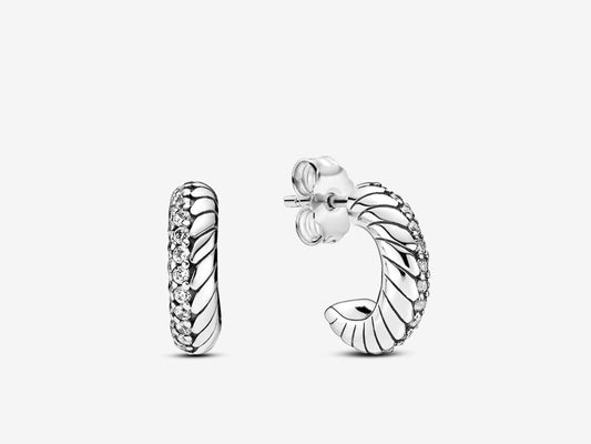 Serpent Chain Charm Stud Earrings