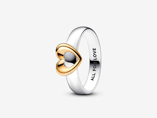 Radiant Two-tone Sliding Heart Ring