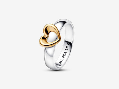 Radiant Two-tone Sliding Heart Ring
