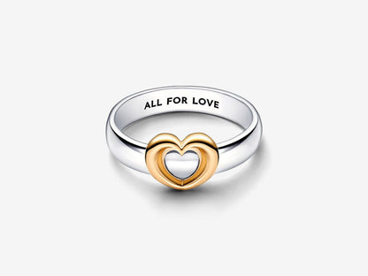 Radiant Two-tone Sliding Heart Ring