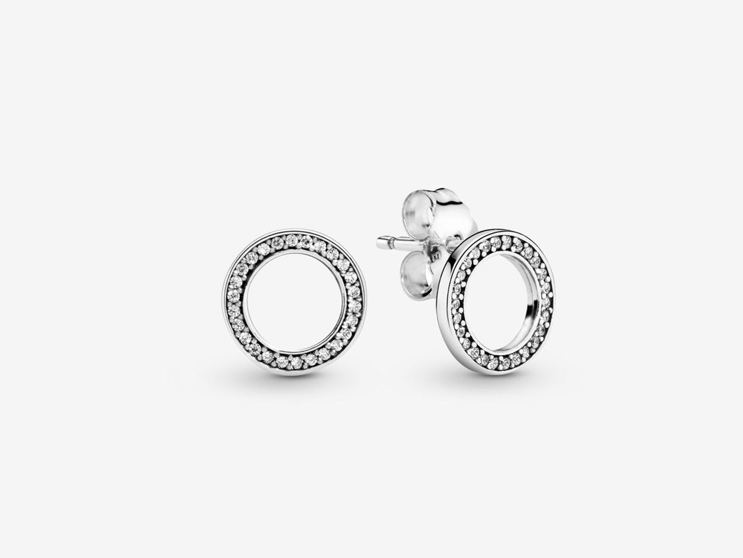 Sparkling Circle Stud Earrings