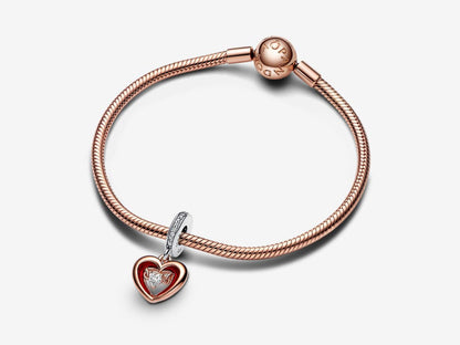 Two-tone Radiant Heart Dangle Charm