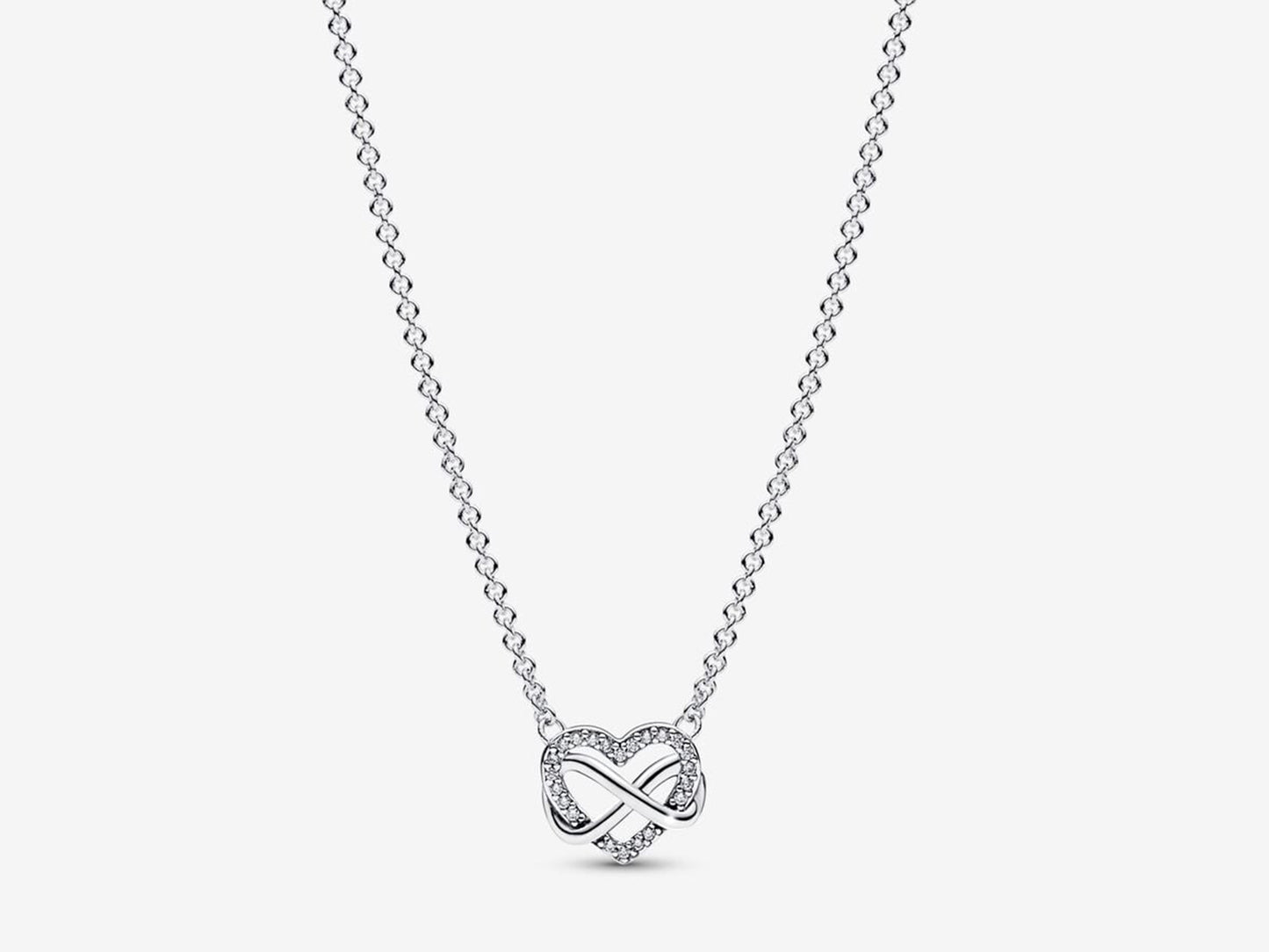 Sparkling Infinity Heart Collier Necklace