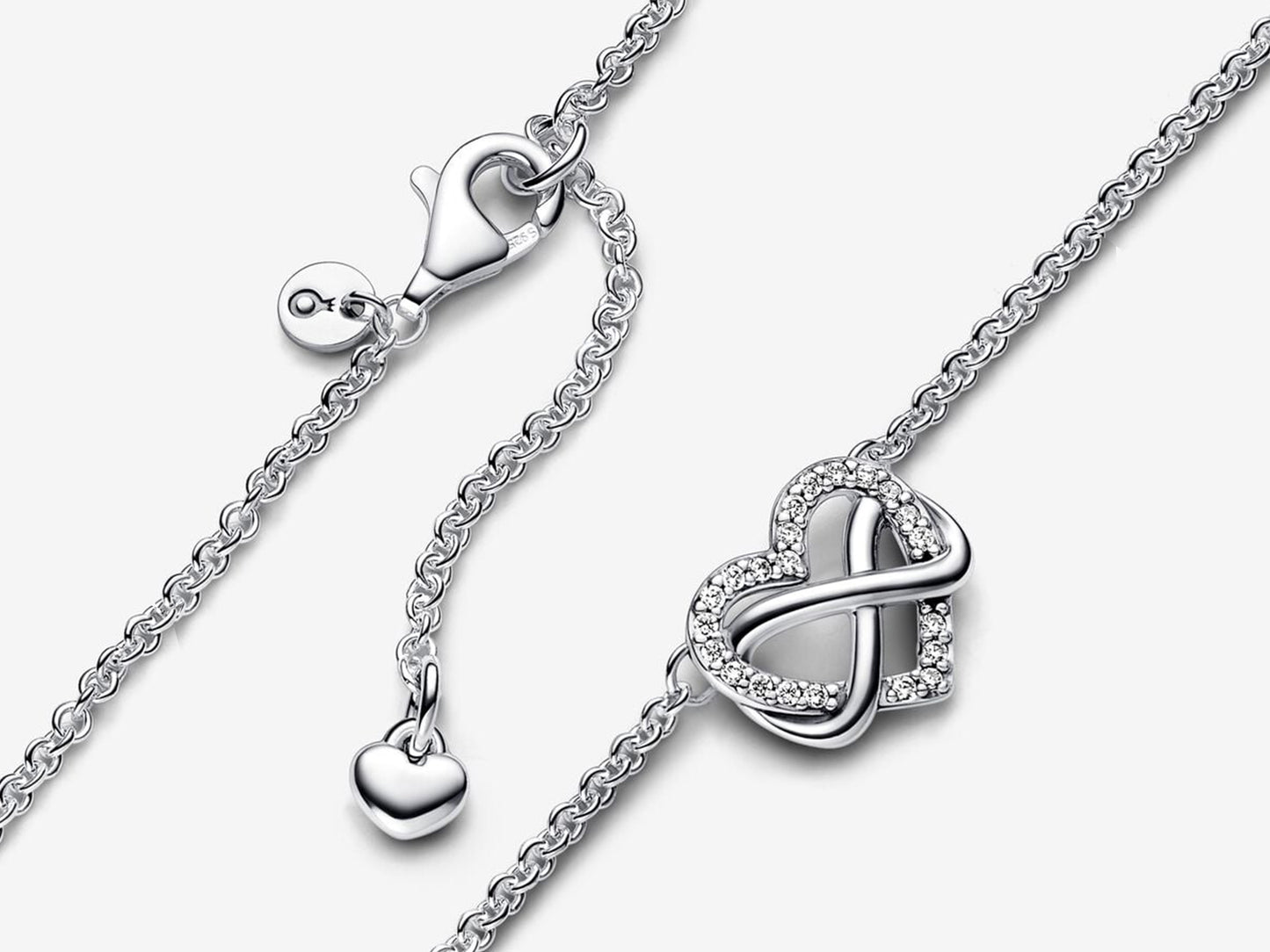 Sparkling Infinity Heart Collier Necklace