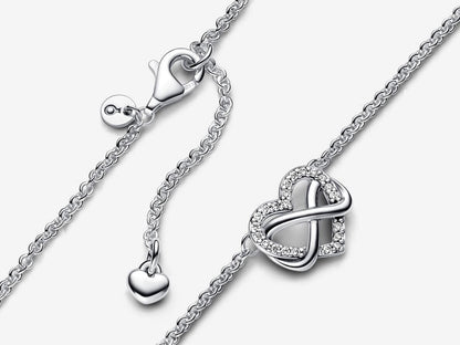 Sparkling Infinity Heart Collier Necklace