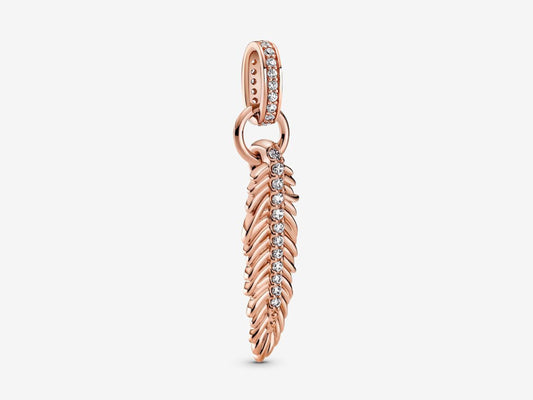 Shimmering Feather Dangle Charm
