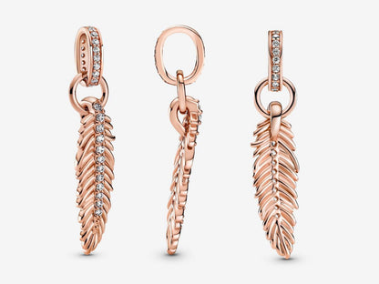 Shimmering Feather Dangle Charm
