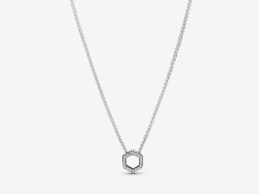 Shimmering Hexagon Necklace