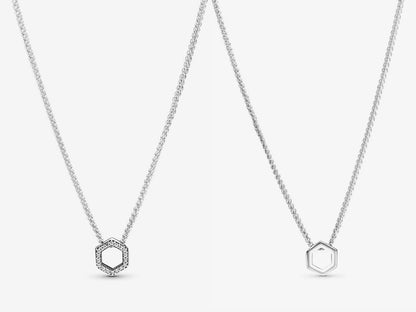Shimmering Hexagon Necklace