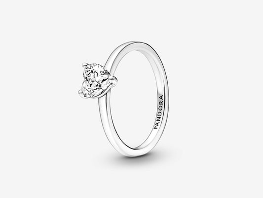 Sparkling Heart Solitaire Ring
