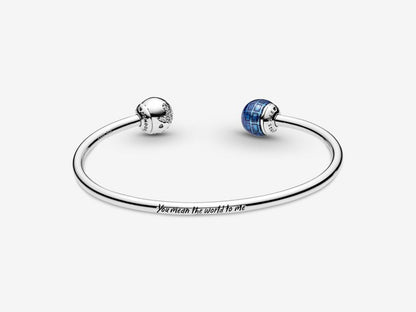 Silver-Blue Earth Bangle