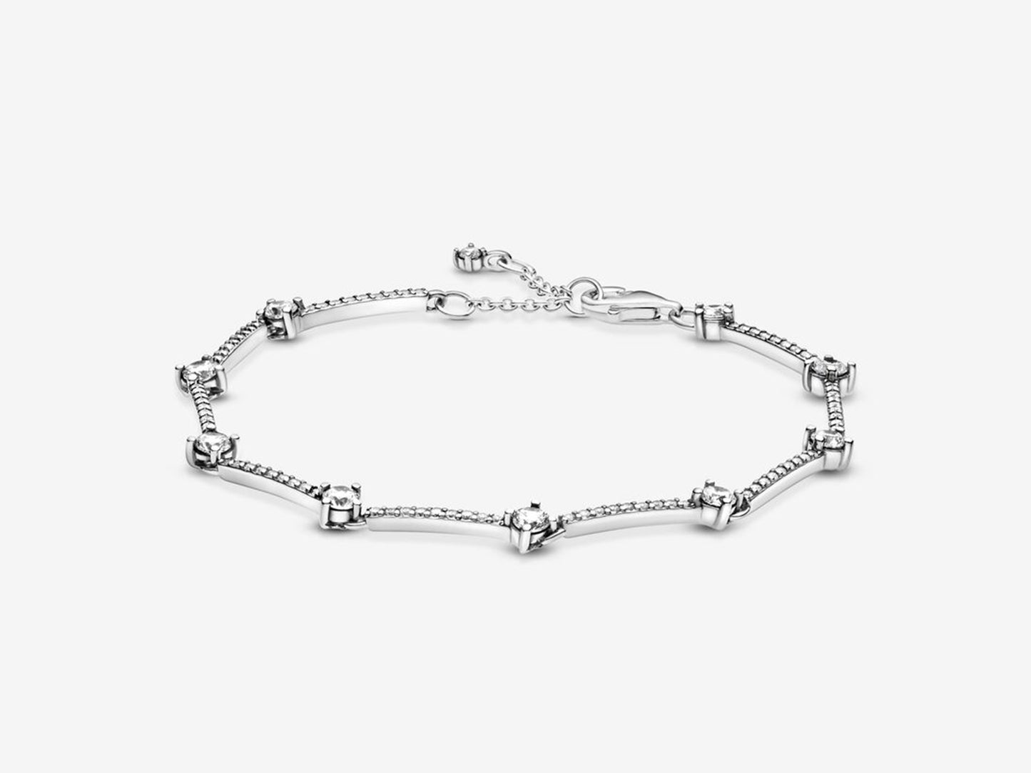 Silver Pave Link Bangle