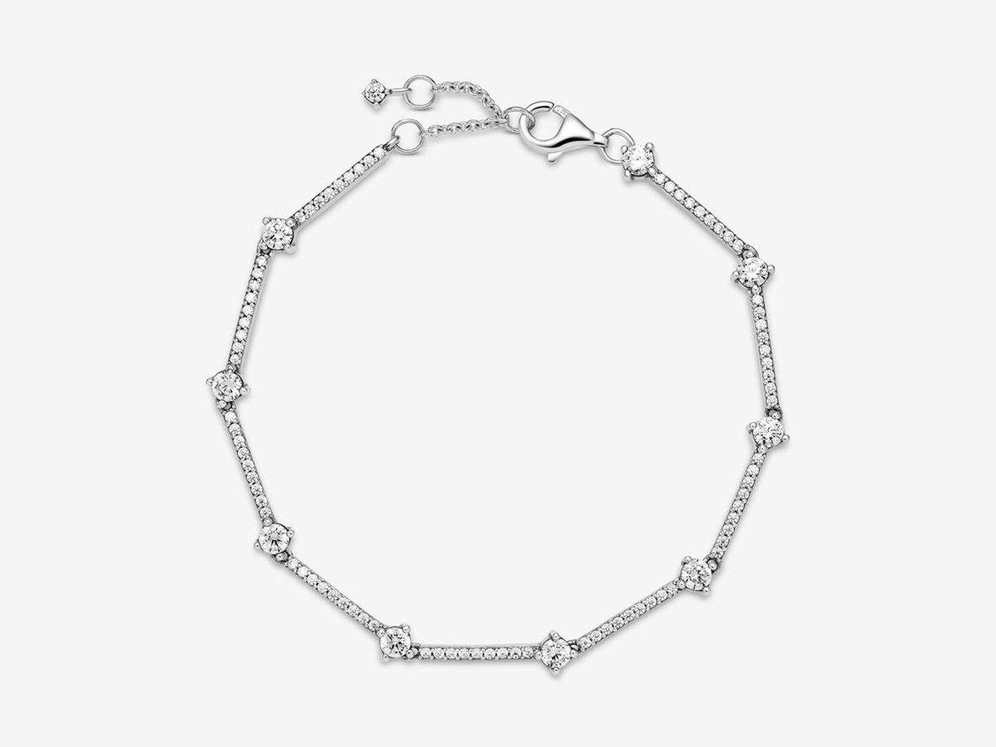 Silver Pave Link Bangle