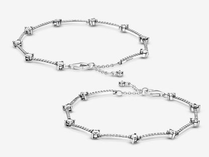 Silver Pave Link Bangle