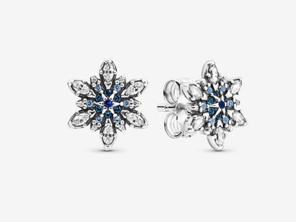 Silver Snowflake Elegance Stud Earrings