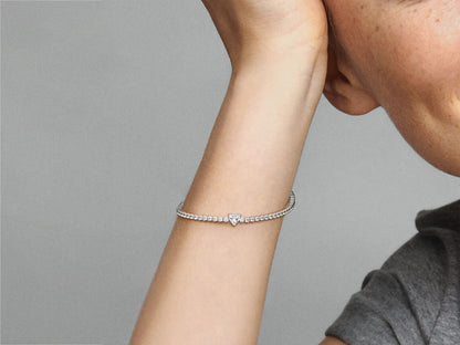 Sparkling Heart Tennis Bracelet