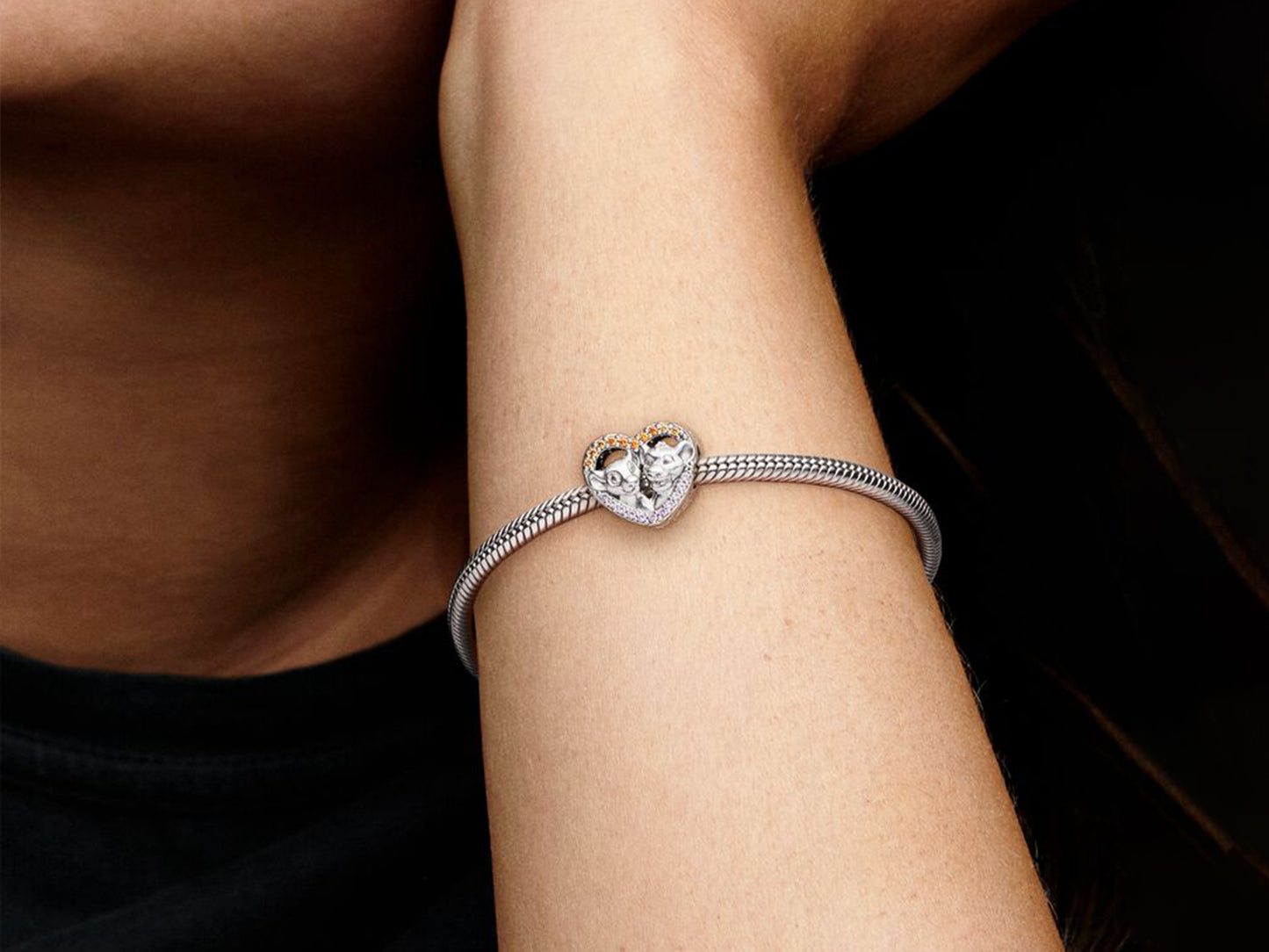 Simba and Nala Heart Charm