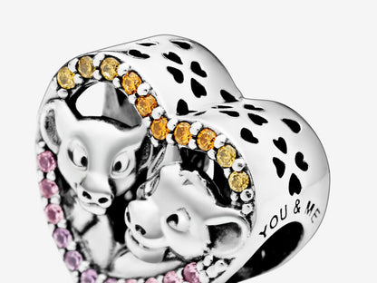 Simba and Nala Heart Charm