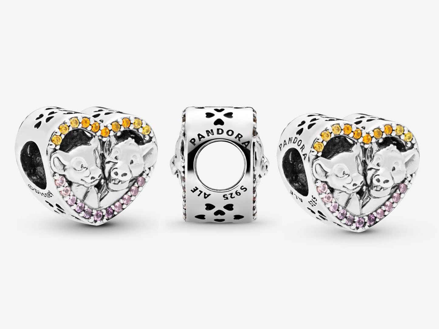 Simba and Nala Heart Charm