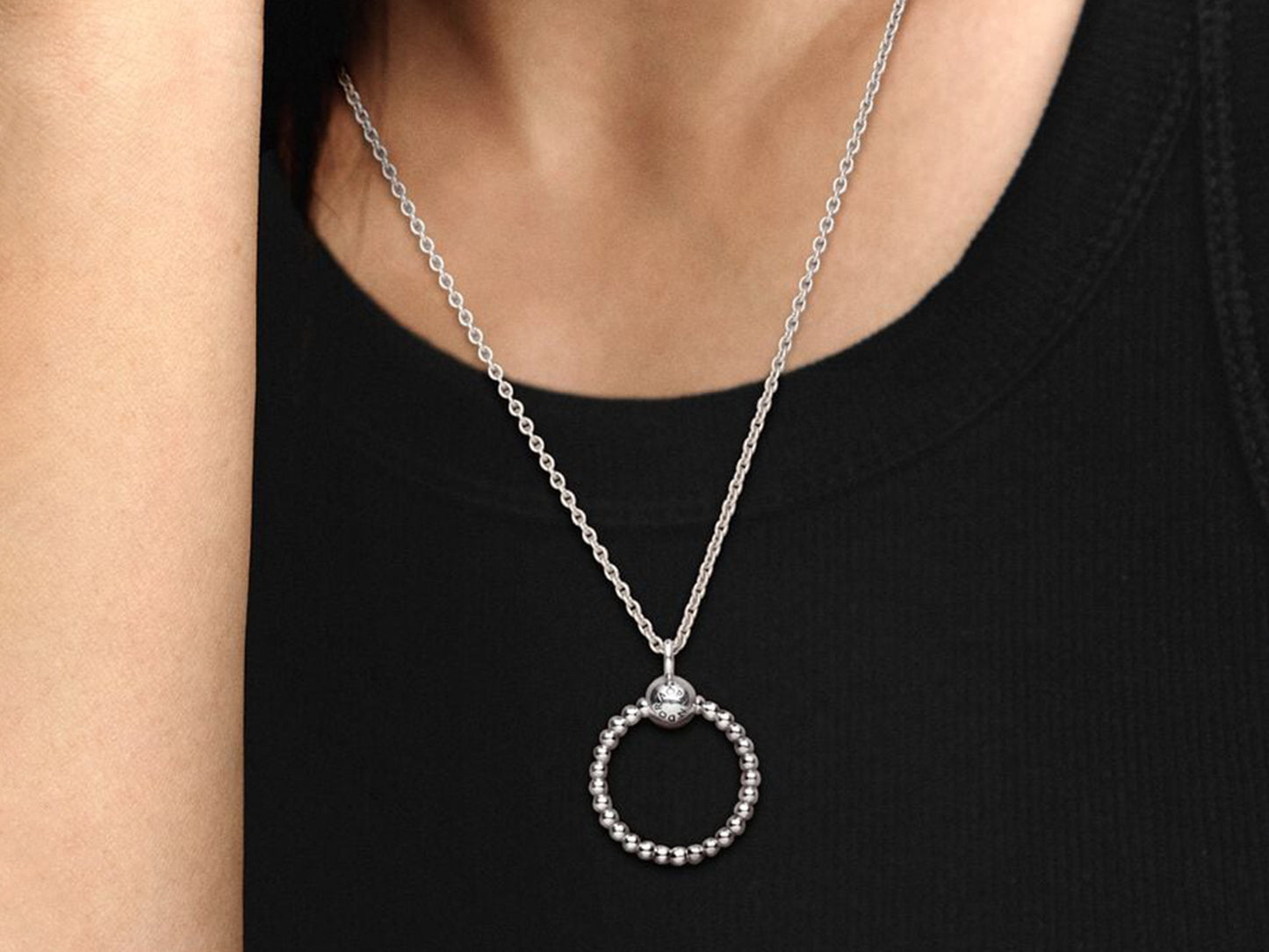 Small Beaded O Pendant