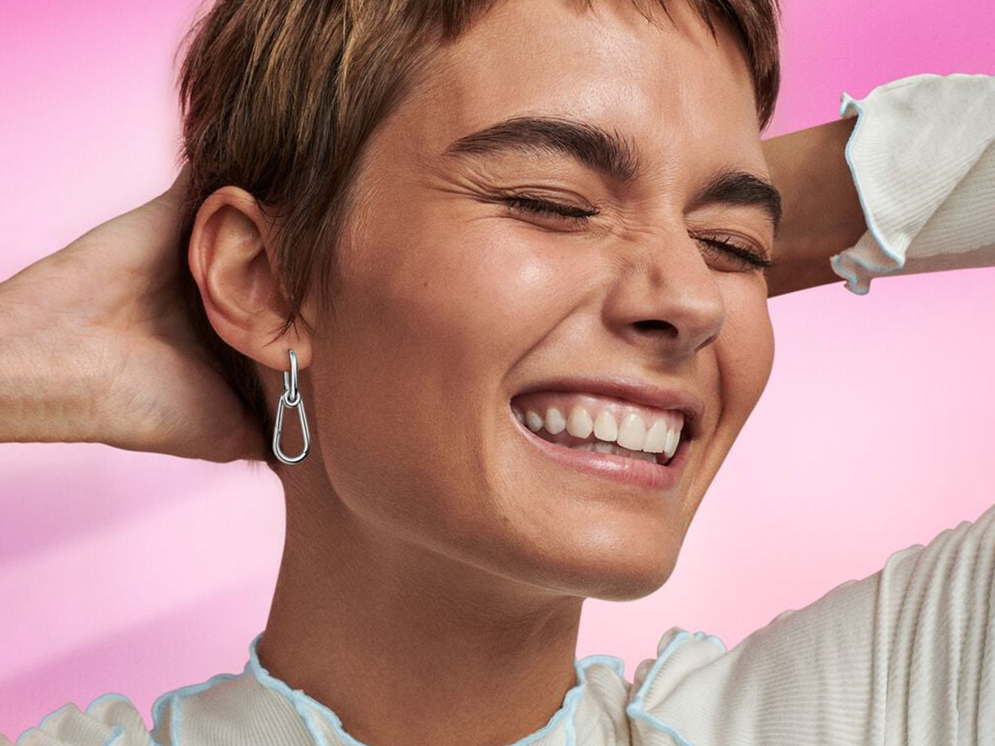 Smooth Chain Duo Hoop Earrings