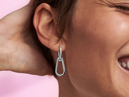 Smooth Chain Duo Hoop Earrings