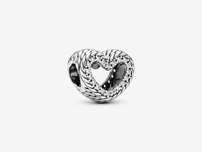 Snake Bone Chain Heart Charm