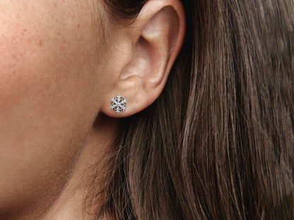 Sparkling Snowflake Stud Earrings