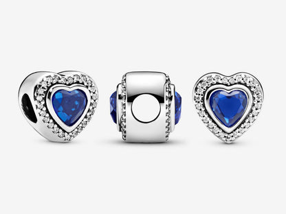 Sparkling Blue Heart Charm