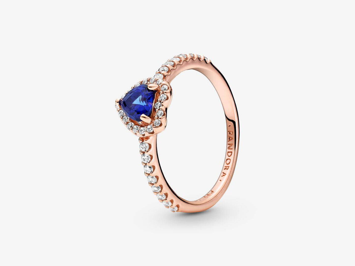Sparkling Blue Elevated Heart Ring