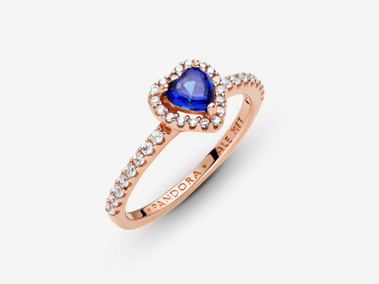 Sparkling Blue Elevated Heart Ring