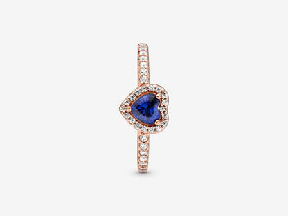 Sparkling Blue Elevated Heart Ring