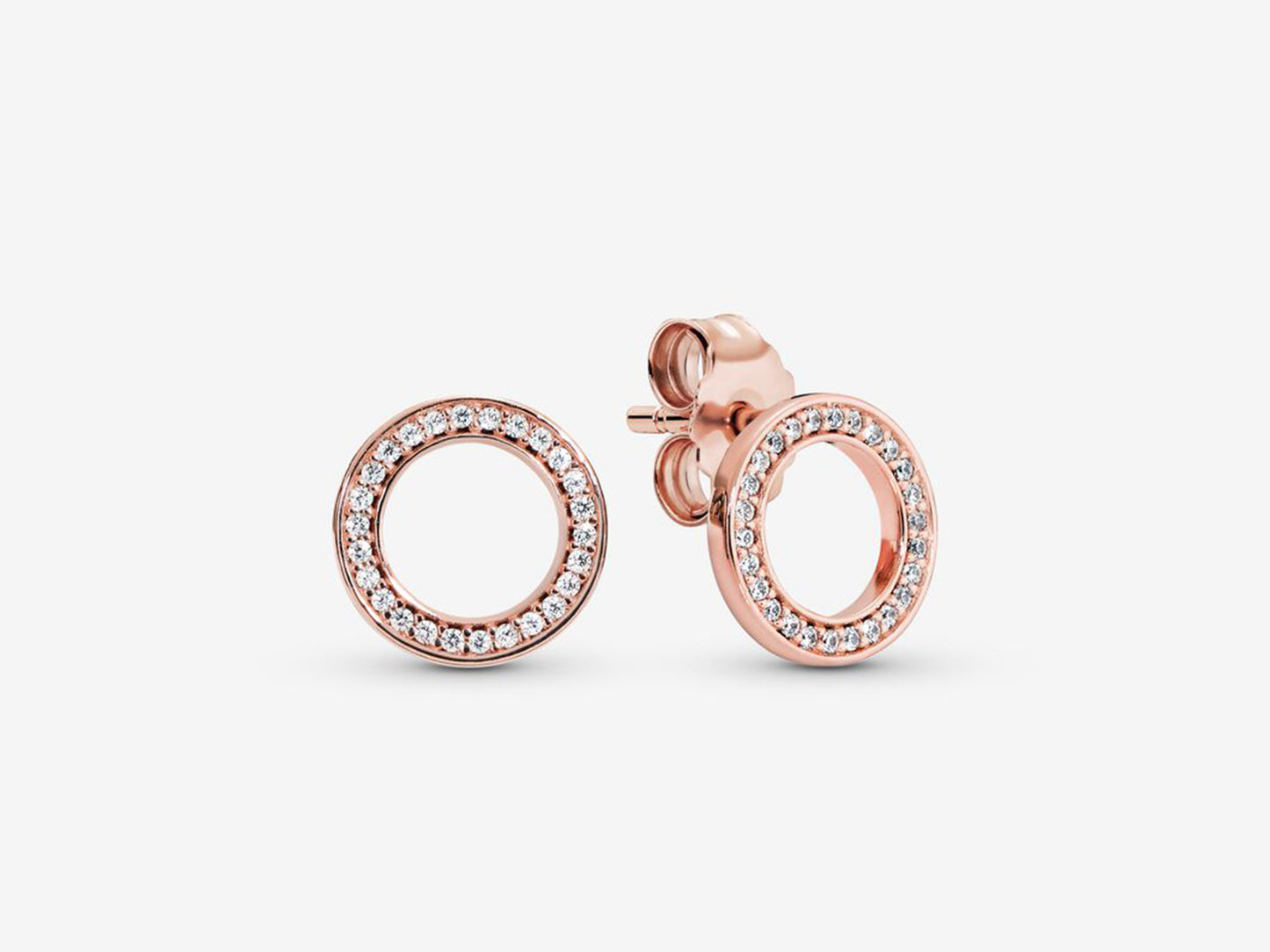 Sparkling Circle Stud Earrings