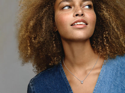 Double Heart Pendant Sparkling Collier Necklace