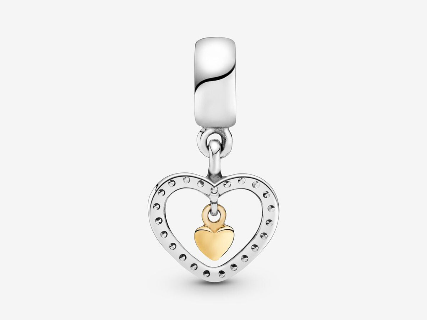 Sparkling Double Heart Charm