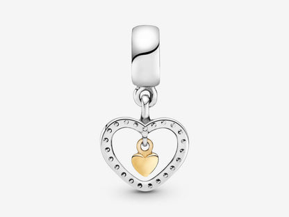 Sparkling Double Heart Charm