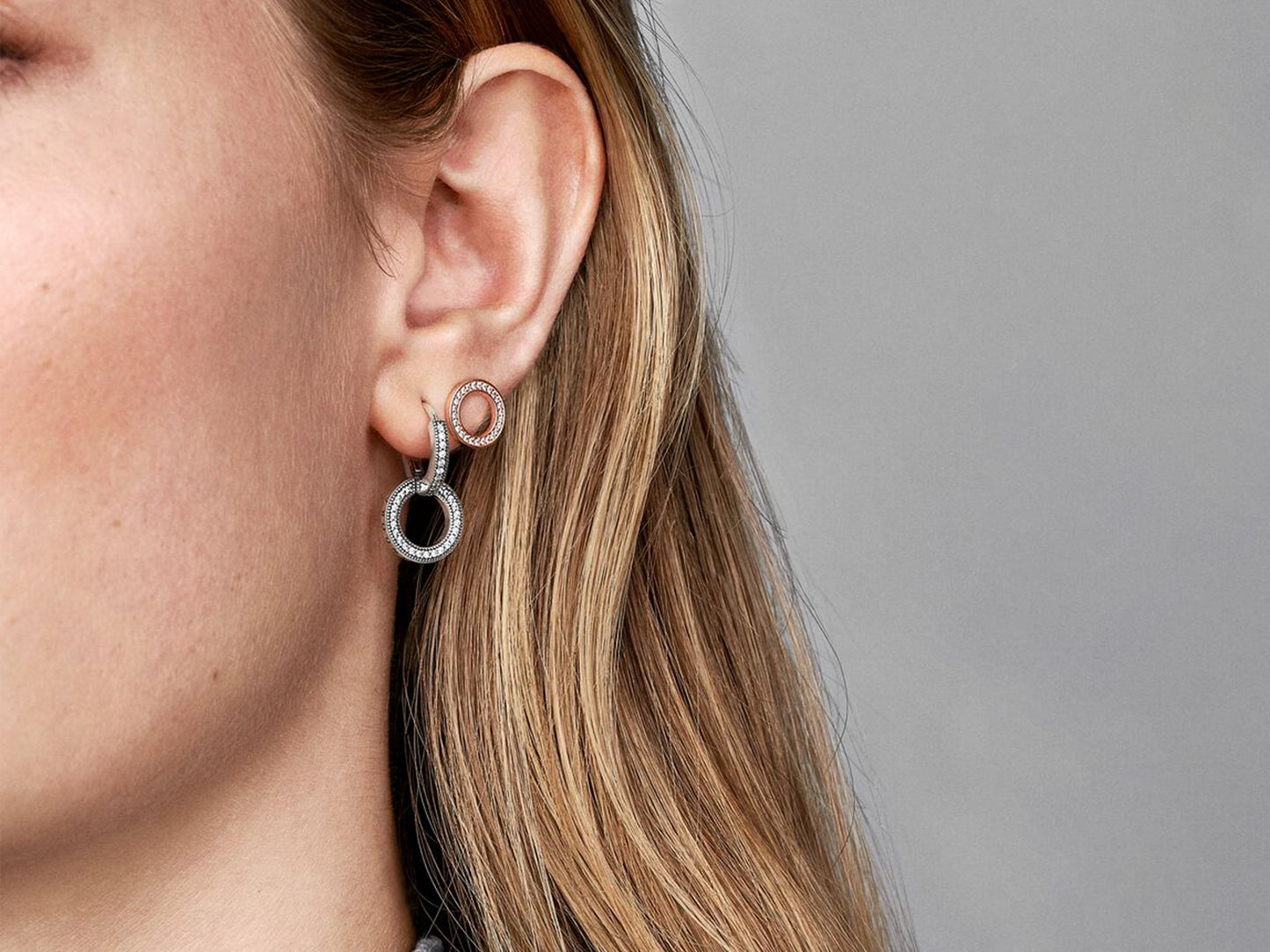Sparkling Double Hoop Earrings