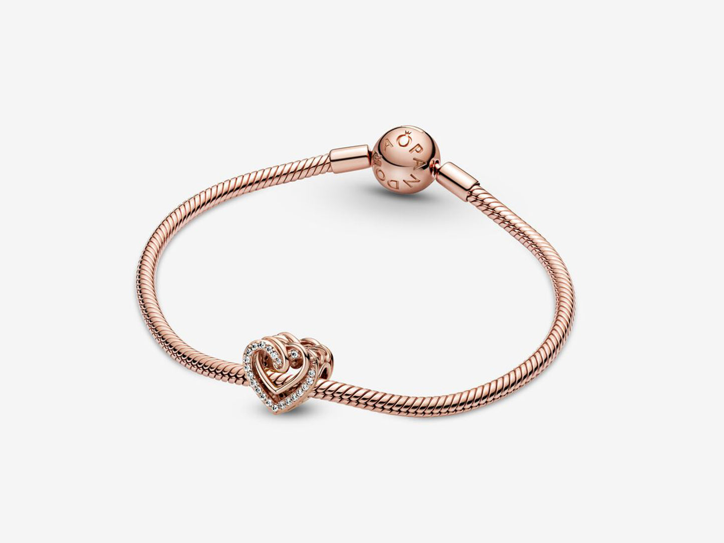 Sparkling Entwined Hearts Charm