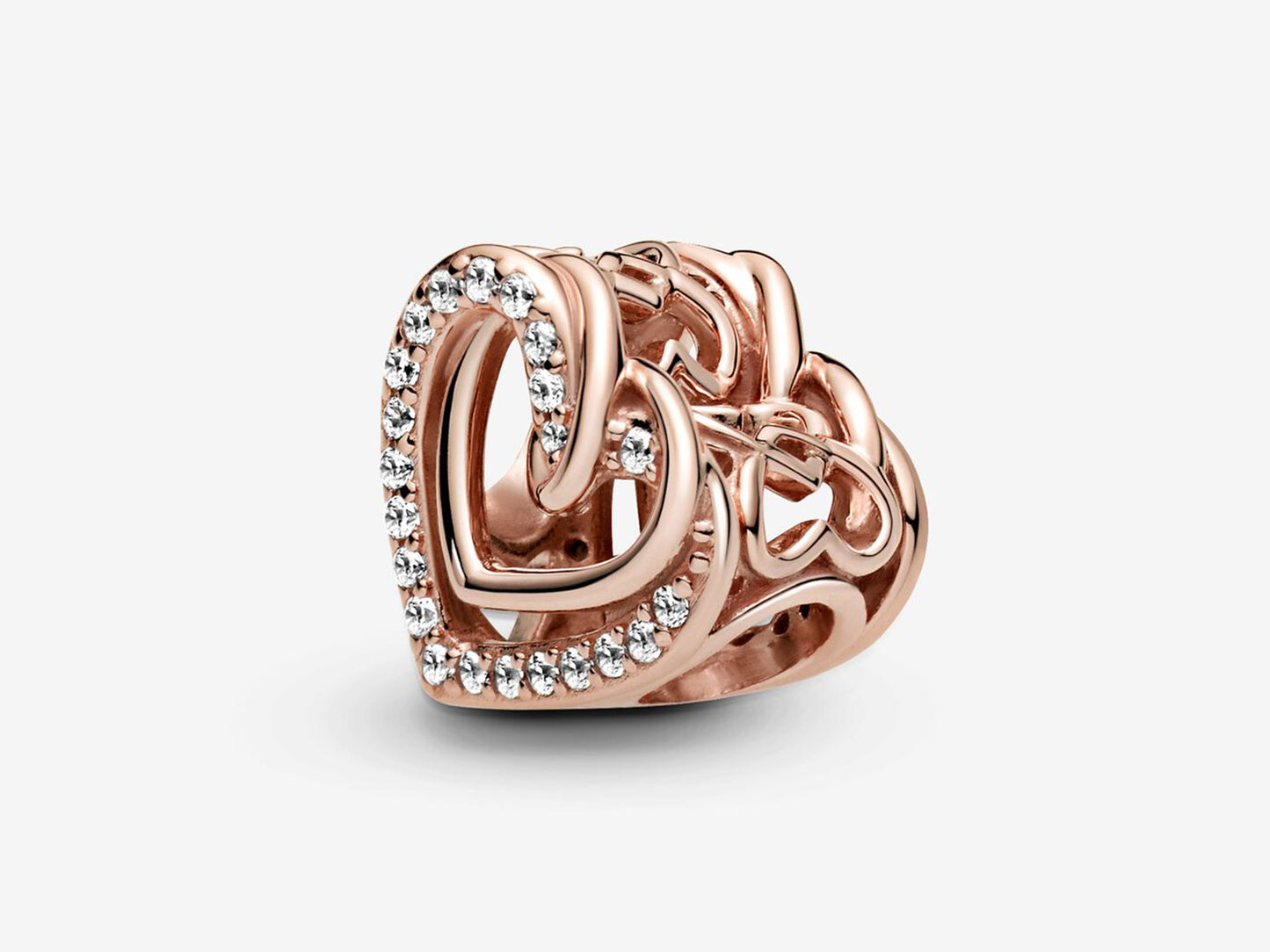 Sparkling Entwined Hearts Charm