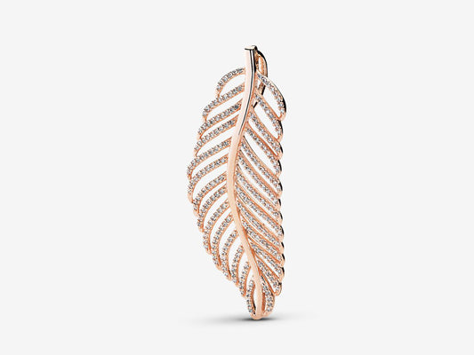 Sparkling Light Feather Necklace Pendant