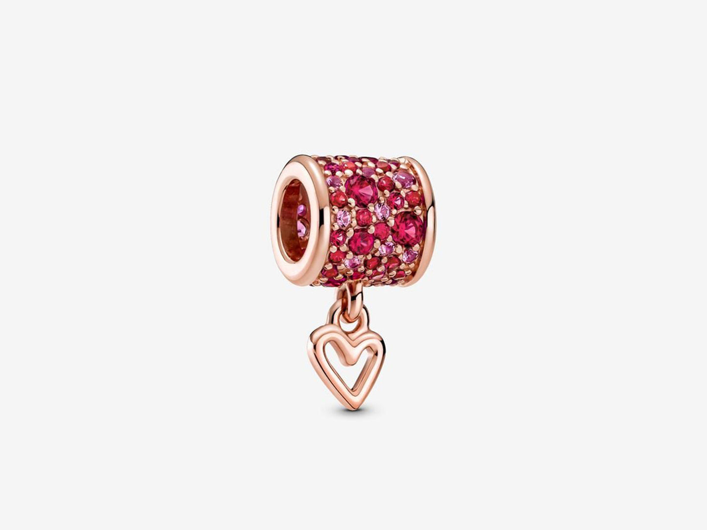 Sparkling Heart Barrel Charm
