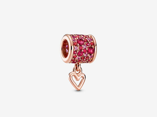 Sparkling Heart Barrel Charm