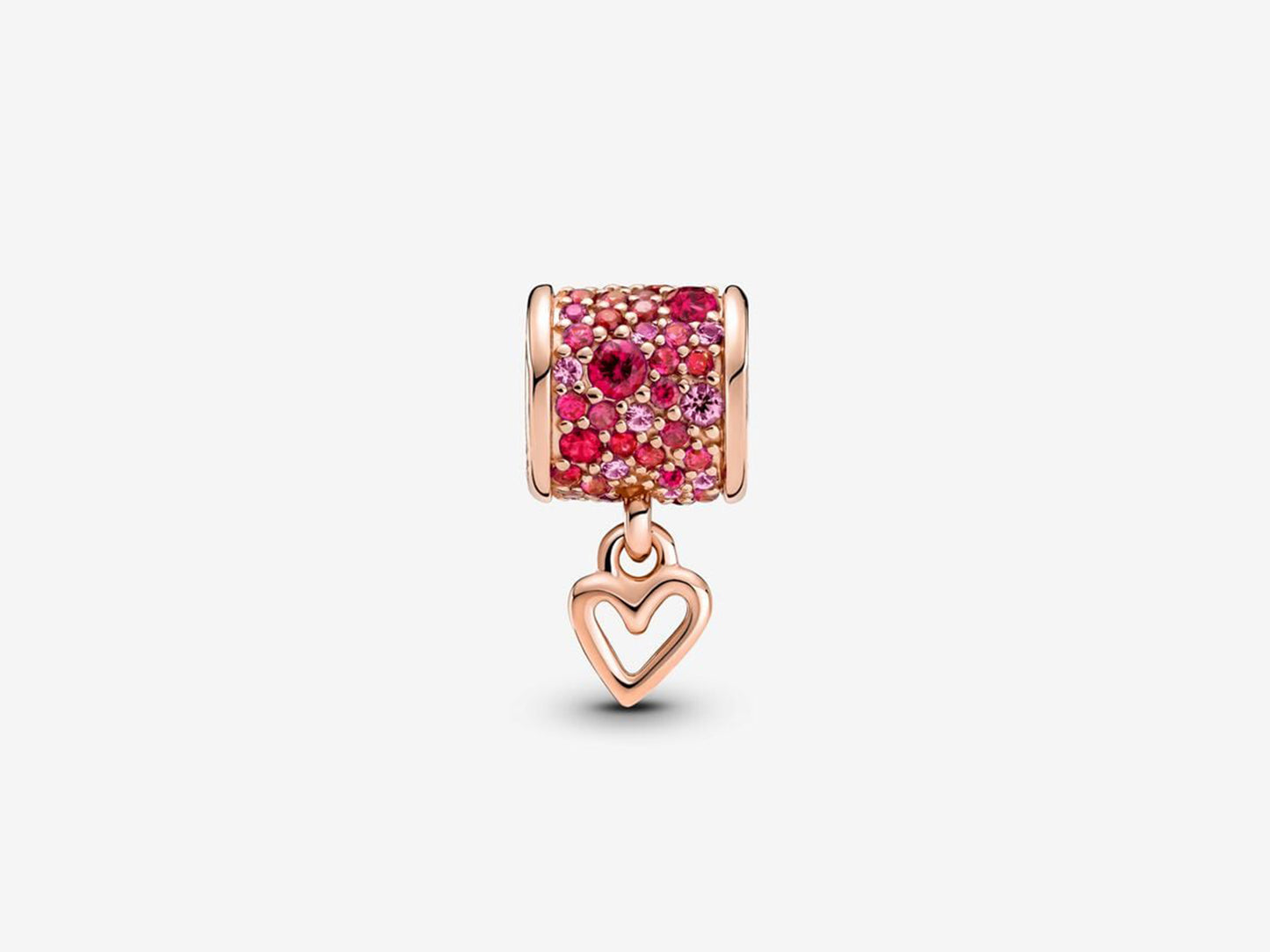 Sparkling Heart Barrel Charm