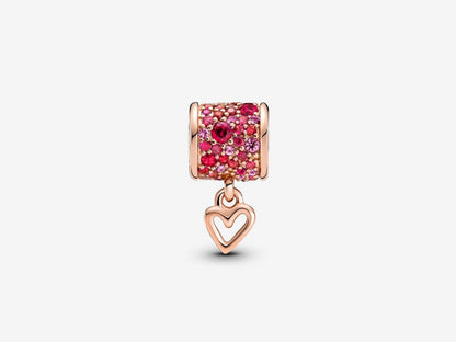Sparkling Heart Barrel Charm