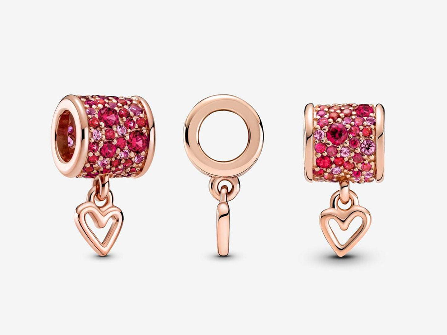 Sparkling Heart Barrel Charm